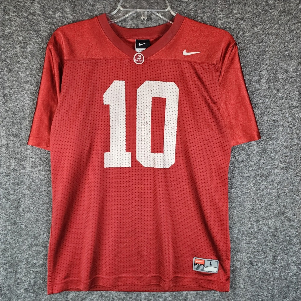 Alabama Nike Jersey Kids Large Crimson NCAA Football #10 Mesh EUC